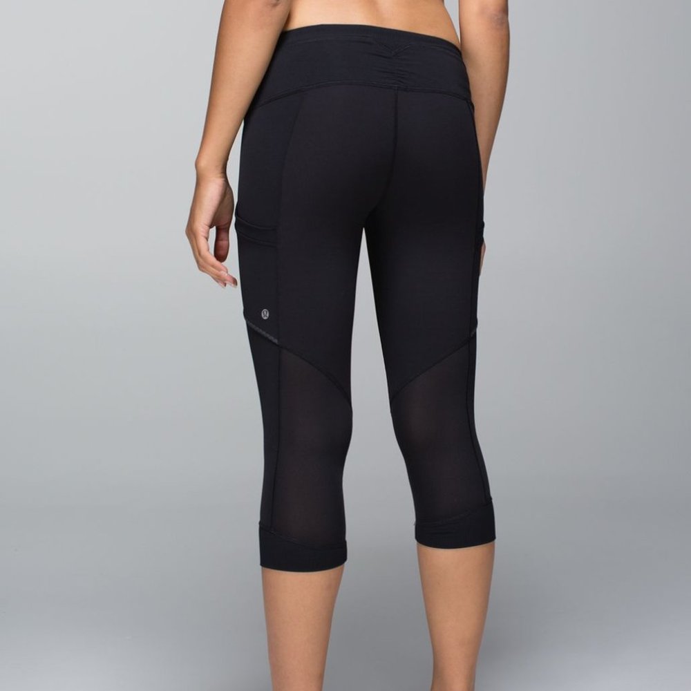 🍋Lululemon Run For Fun Crop - Black - Size 6